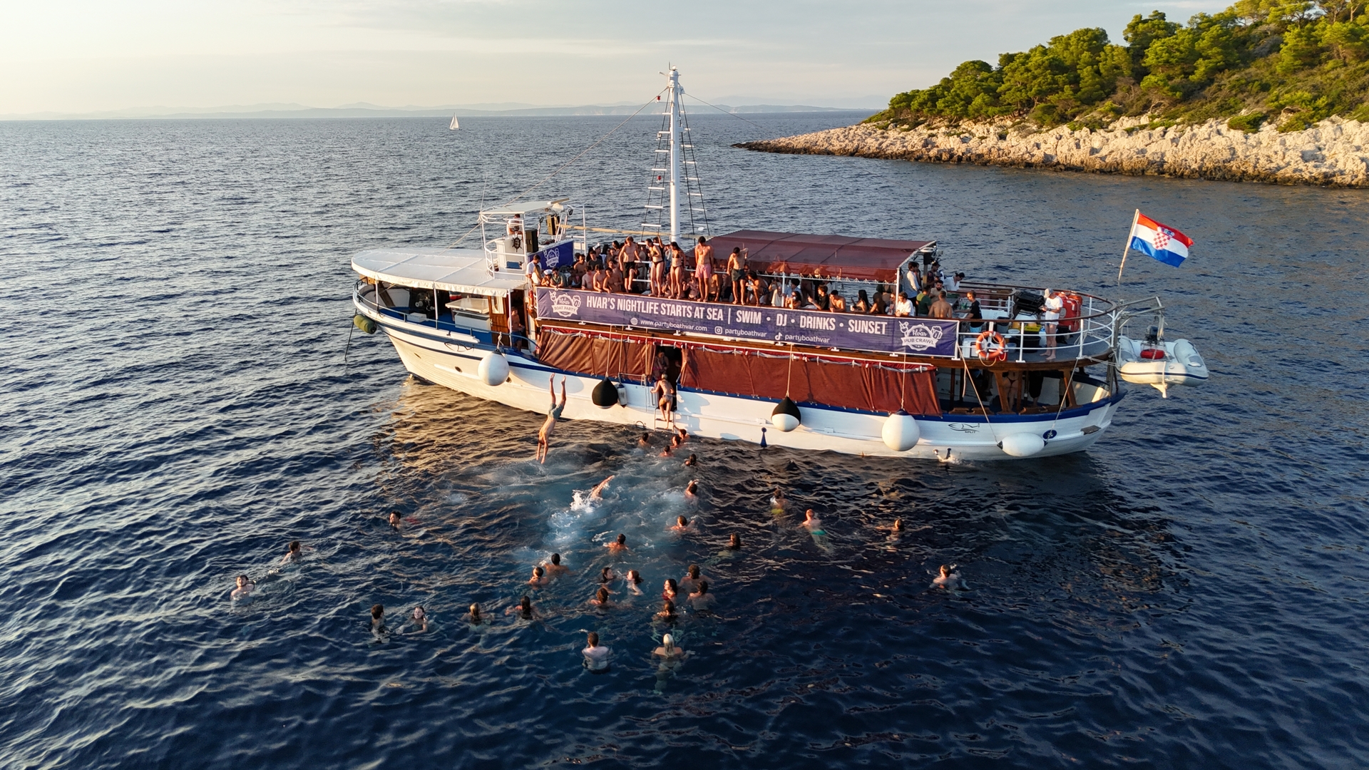 party boat hvar-boat side view